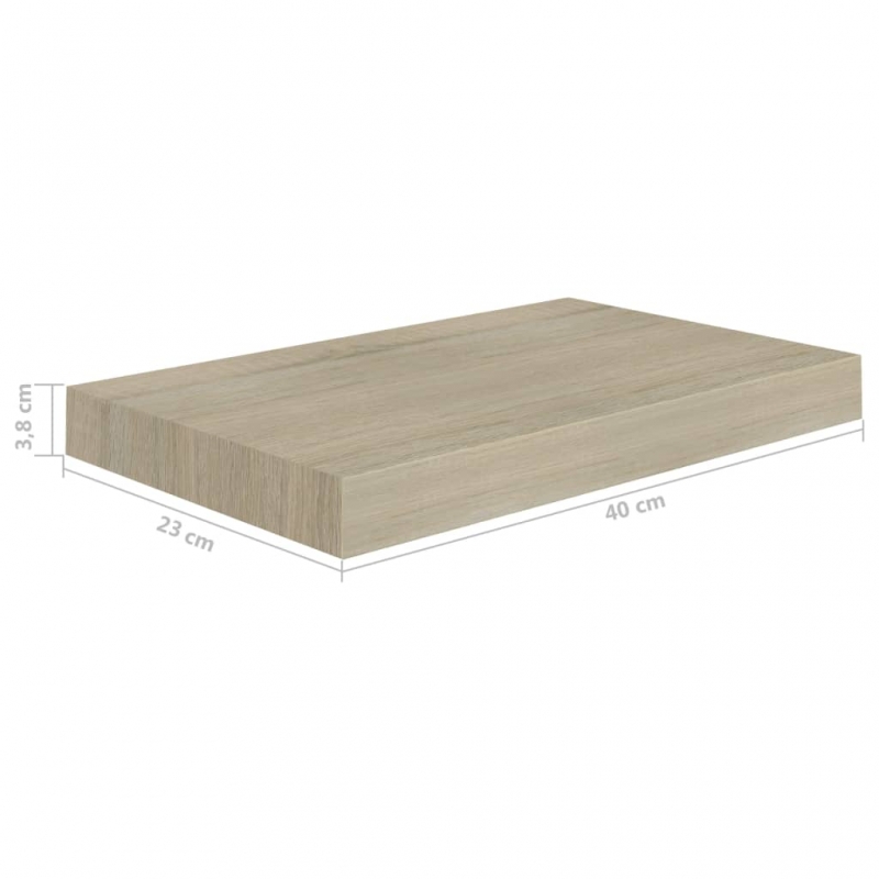 Schwebende Wandregale 4 Stk. Eichefarben 40x23x3,8cm MDF