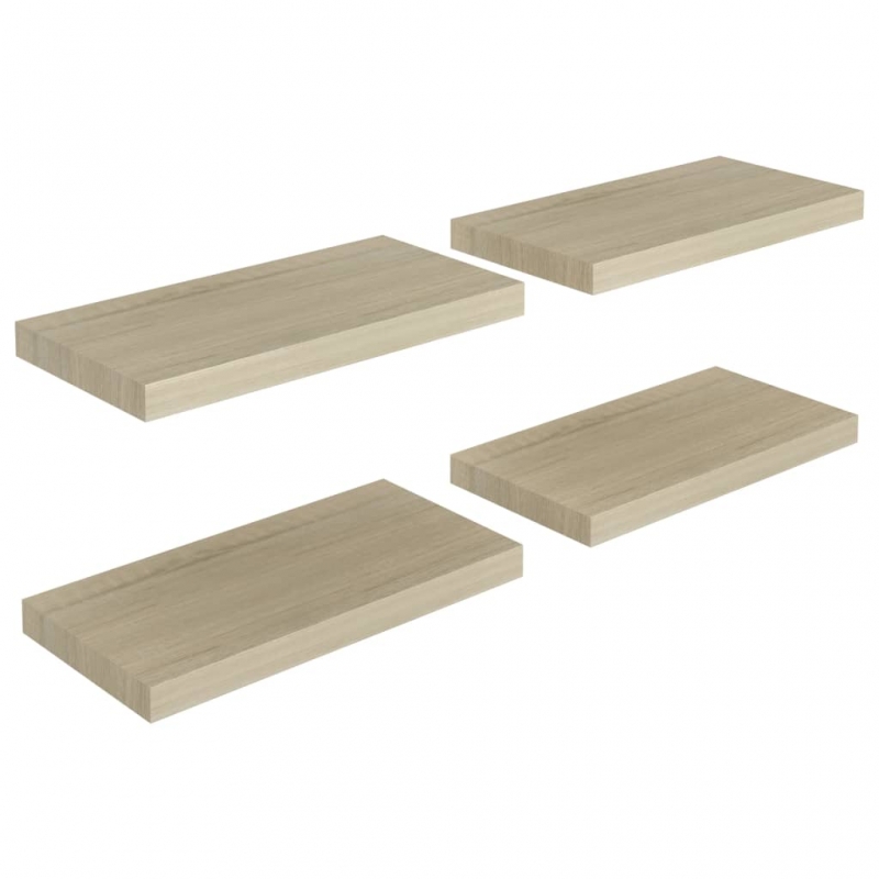 Schwebende Wandregale 4 Stk. Eichefarben 50x23x3,8cm MDF