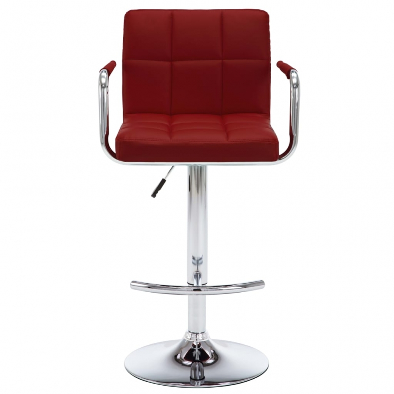 Barhocker 2 Stk. Weinrot Kunstleder