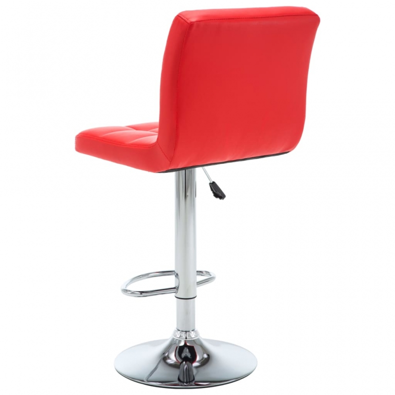 Barhocker 2 Stk. Rot Kunstleder