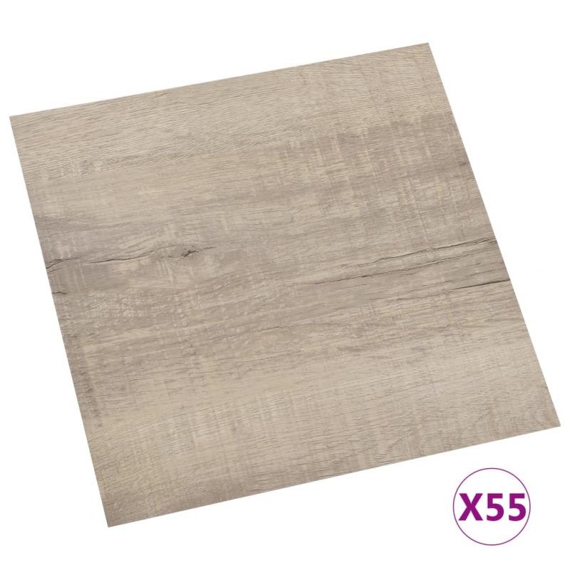 PVC-Fliesen Selbstklebend 55 Stk. 5,11 m² Taupe