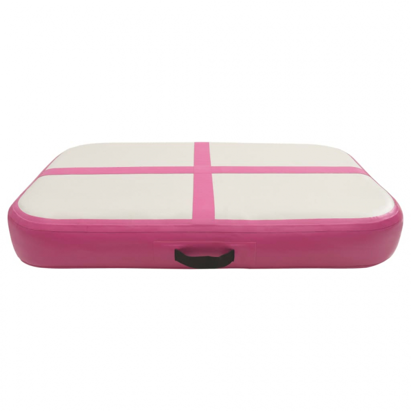 Aufblasbare Gymnastikmatte mit Pumpe 60x100x15 cm PVC Rosa