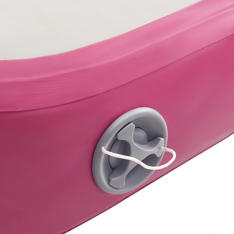 Aufblasbare Gymnastikmatte mit Pumpe 500x100x15 cm PVC Rosa