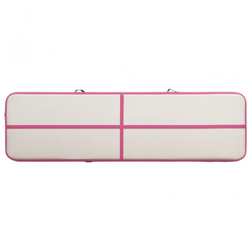 Aufblasbare Gymnastikmatte mit Pumpe 700x100x20 cm PVC Rosa