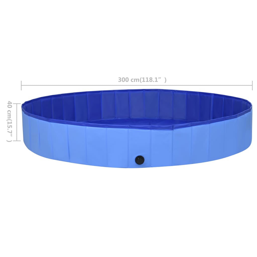 Hundepool Faltbar Blau 300x40 cm PVC