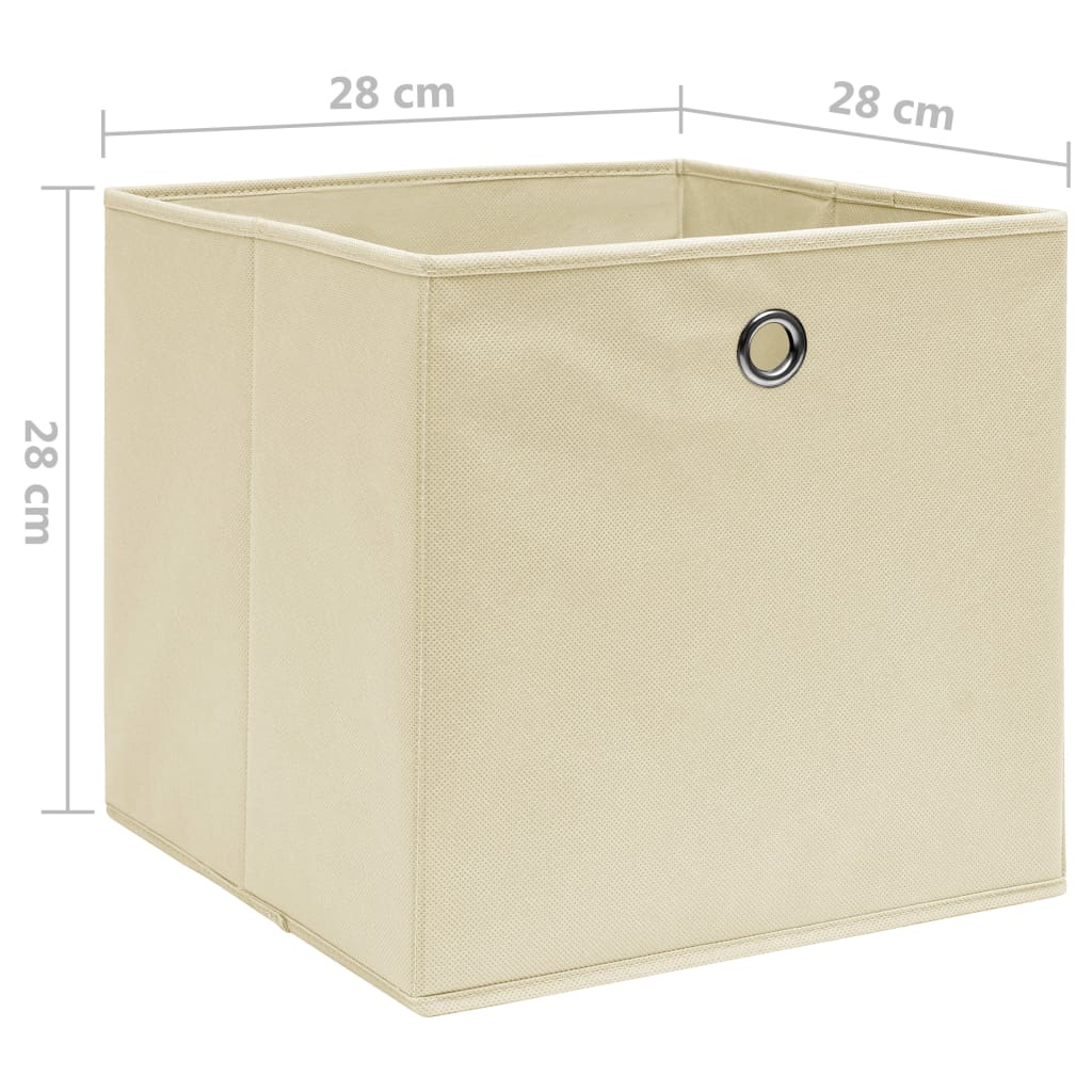 Aufbewahrungsboxen 10 Stk. Vliesstoff 28x28x28 cm Creme