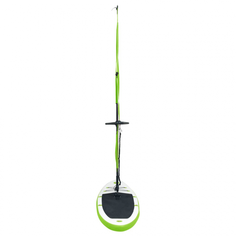 Aufblasbares SUP-Board mit Segel Set Grün und Weiß