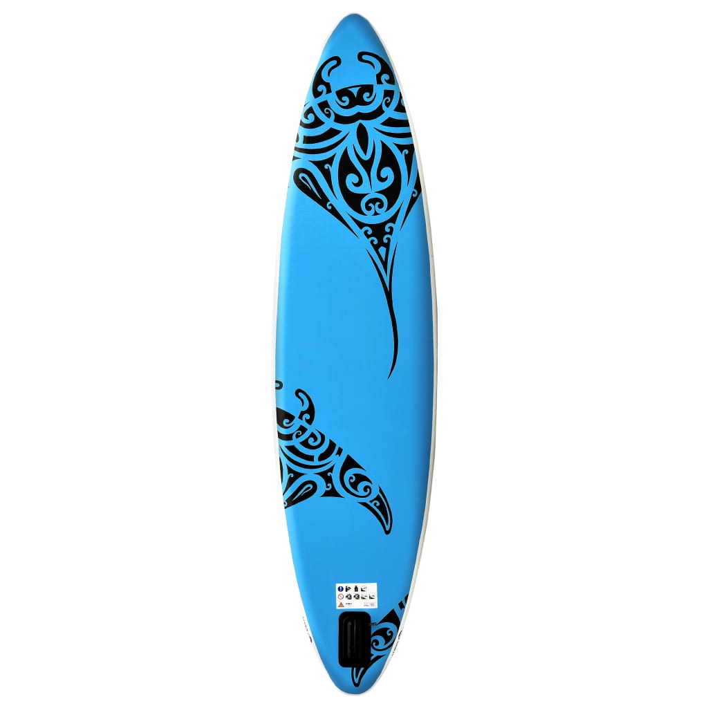 Aufblasbares Stand Up Paddle Board Set 320x76x15 cm Blau