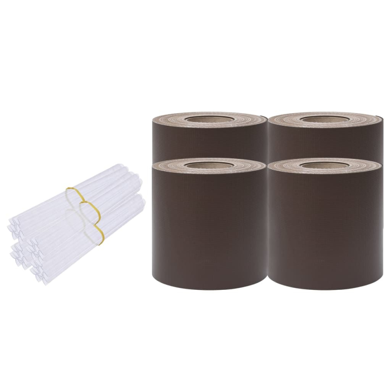 Garten-Sichtschutz 4 Stk. PVC 35x0,19 m Braun