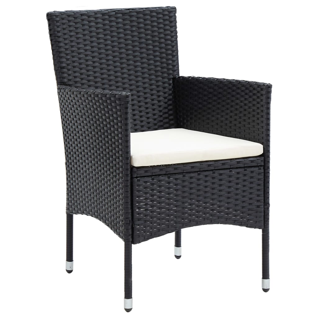 Garten-Essstühle 4 Stk. Poly Rattan Schwarz