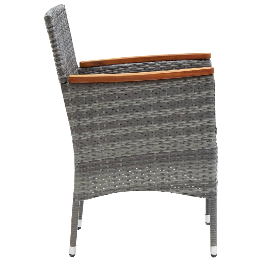 Garten-Essstühle 4 Stk. Poly Rattan Grau