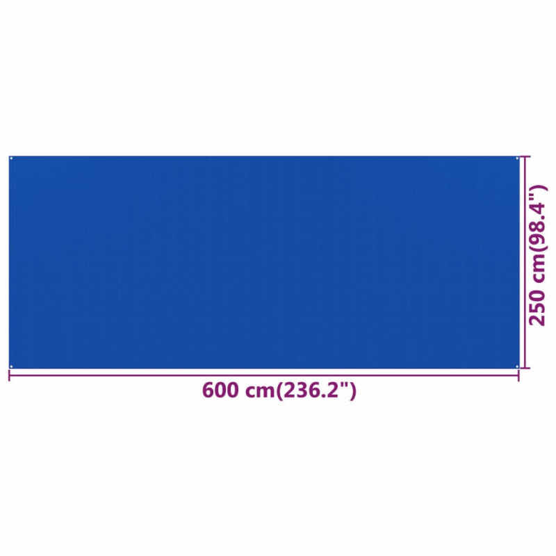 Zeltteppich 250x600 cm Blau HDPE