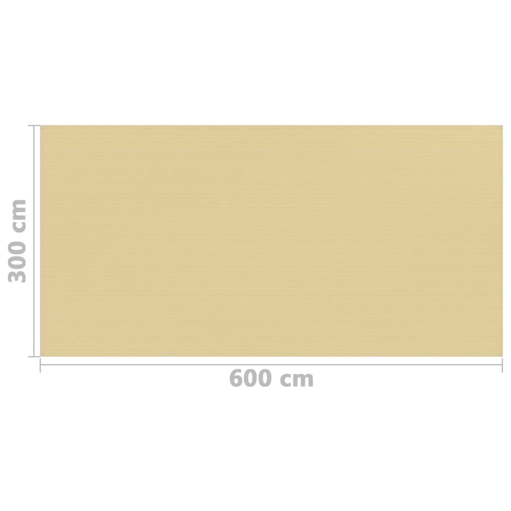 Zeltteppich 300x600 cm Beige