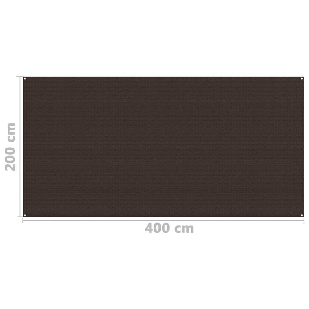 Zeltteppich 200x400 cm Braun