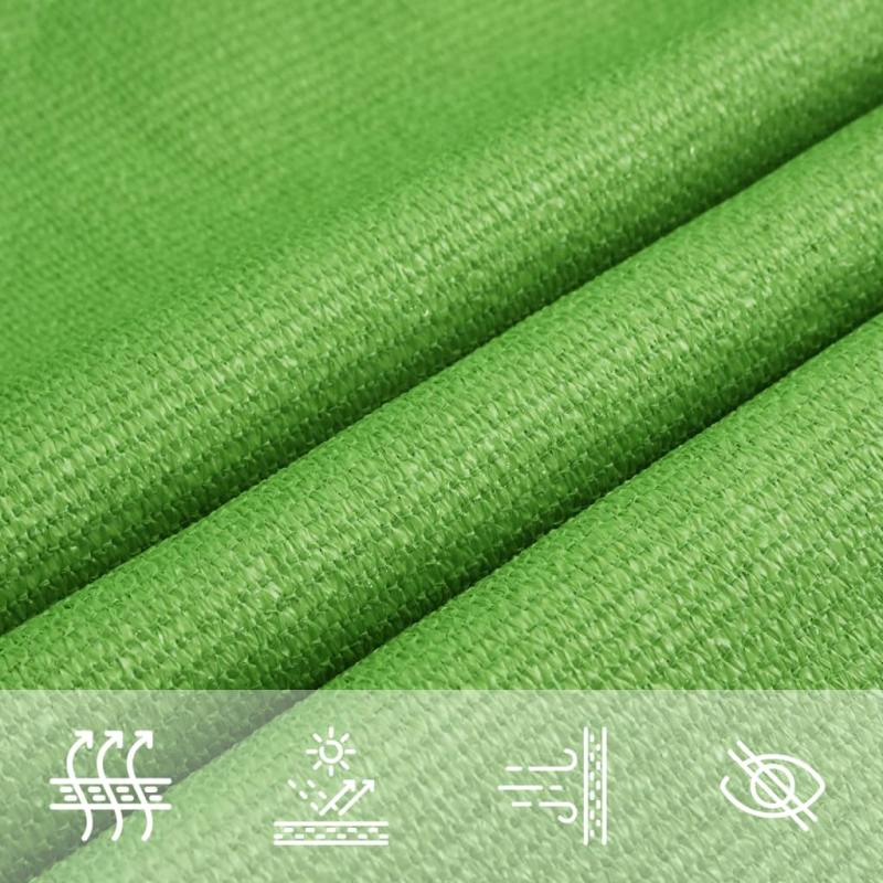 Sonnensegel 160 g/m² Hellgrün 5x7x7 m HDPE