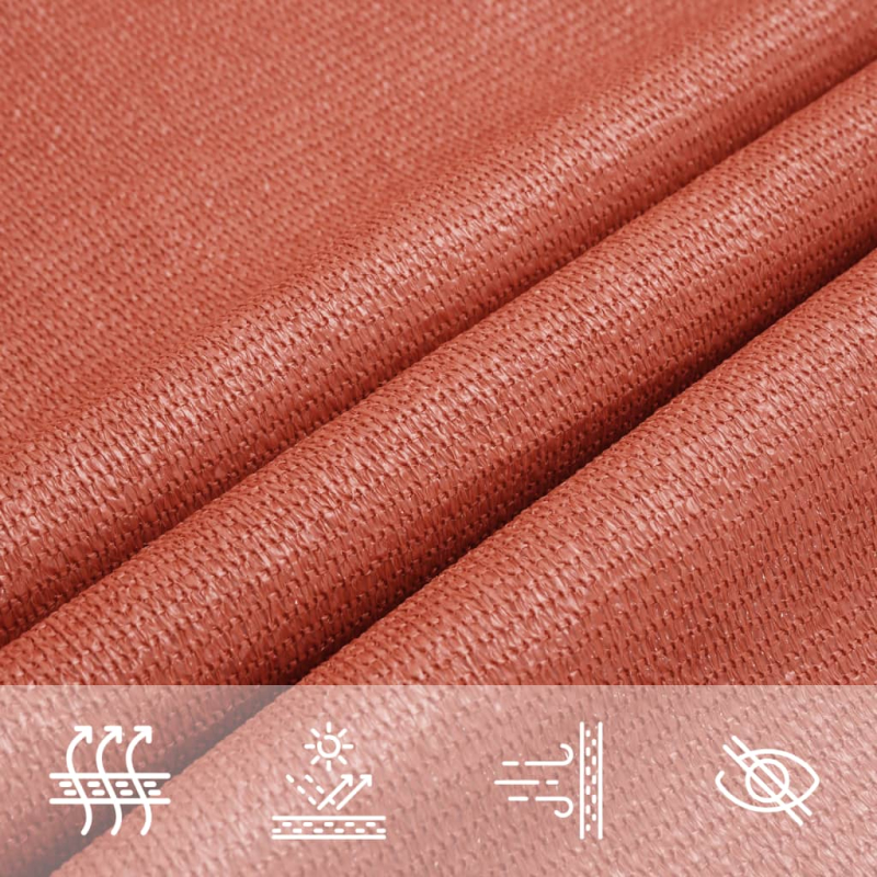 Sonnensegel 160 g/m² Terrakottarot 2,5x2,5x3,5 m HDPE
