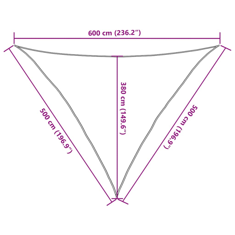 Sonnensegel 160 g/m² Terrakottarot 5x5x6 m HDPE