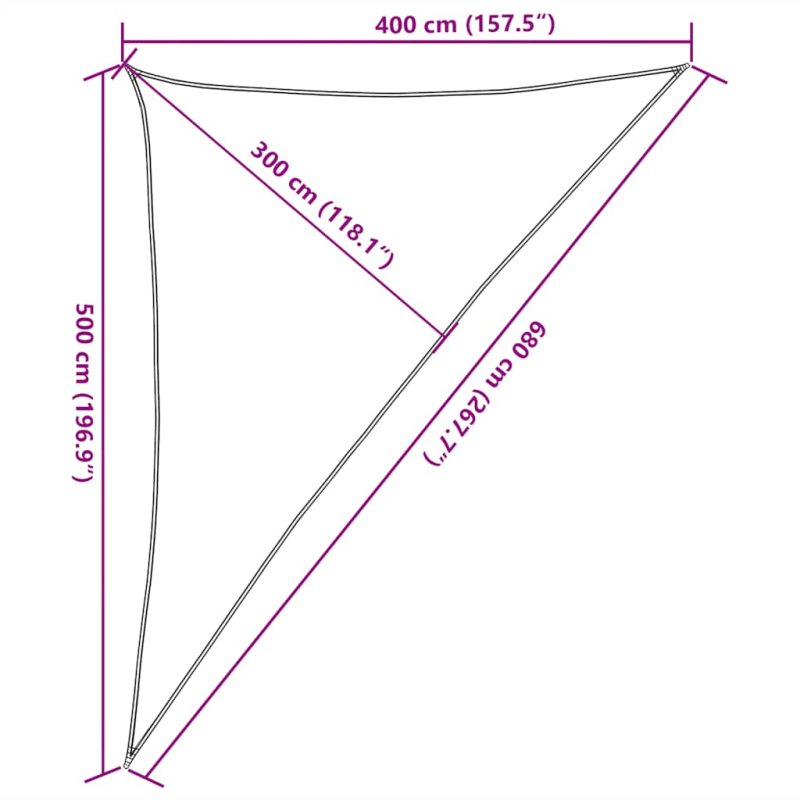 Sonnensegel 160 g/m² Terrakottarot 4x5x6,8 m HDPE