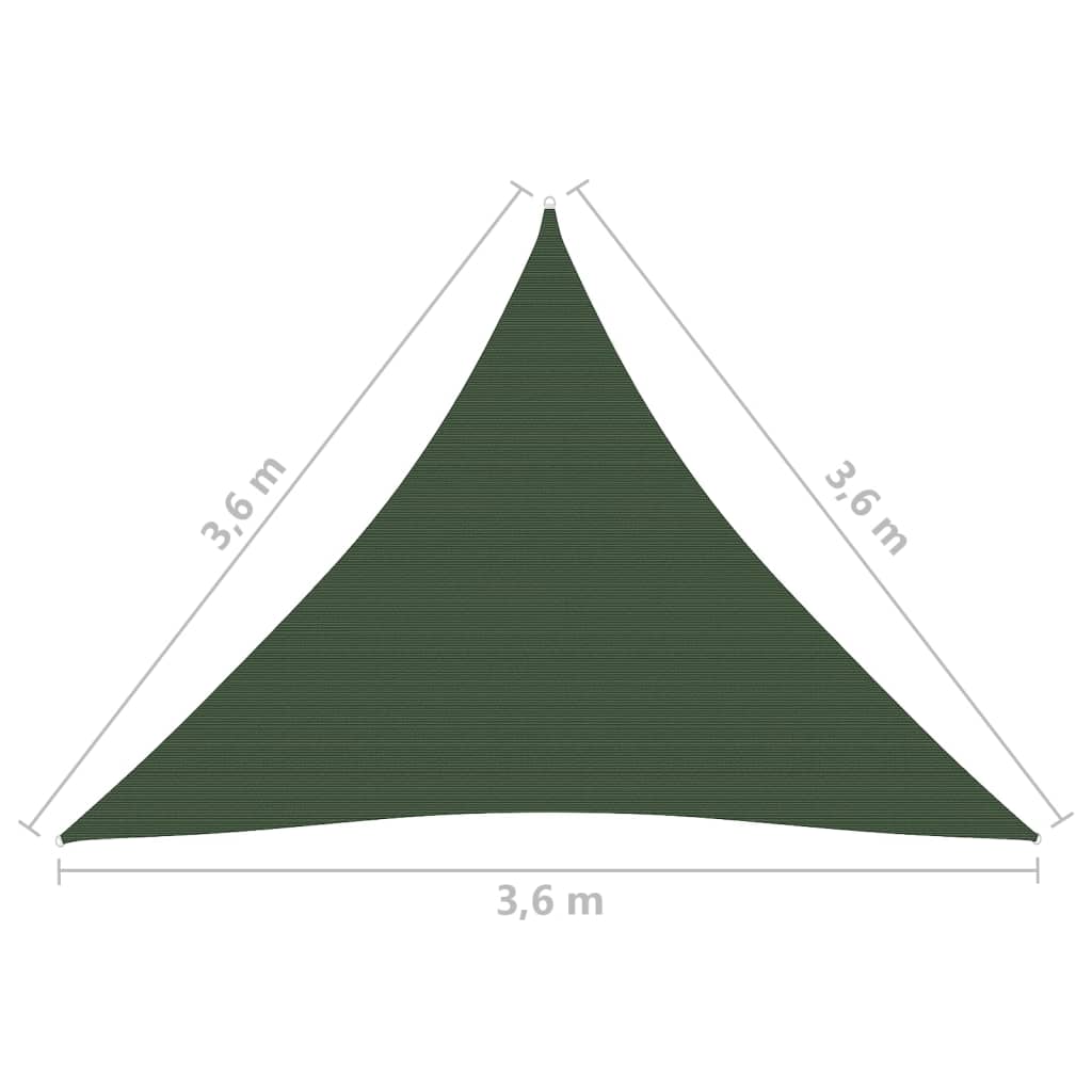 Sonnensegel 160 g/m² Dunkelgrün 3,6x3,6x3,6 m HDPE