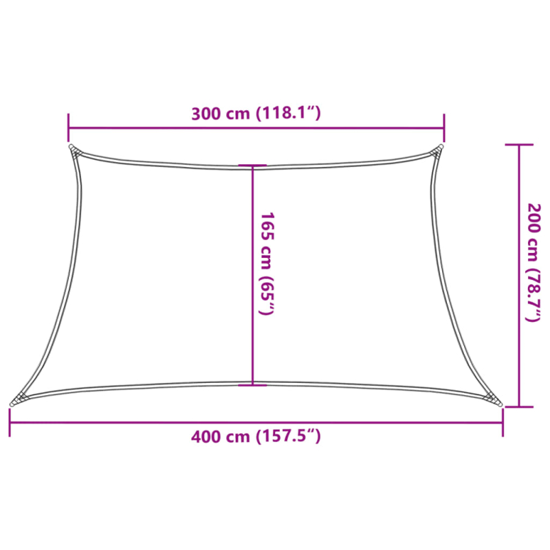 Sonnensegel 160 g/m² Rot 3/4x2 m HDPE