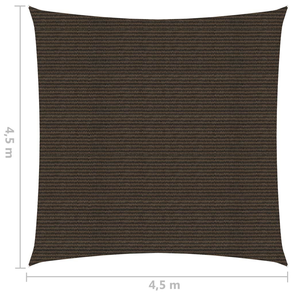 Sonnensegel 160 g/m² Braun 4,5x4,5 m HDPE