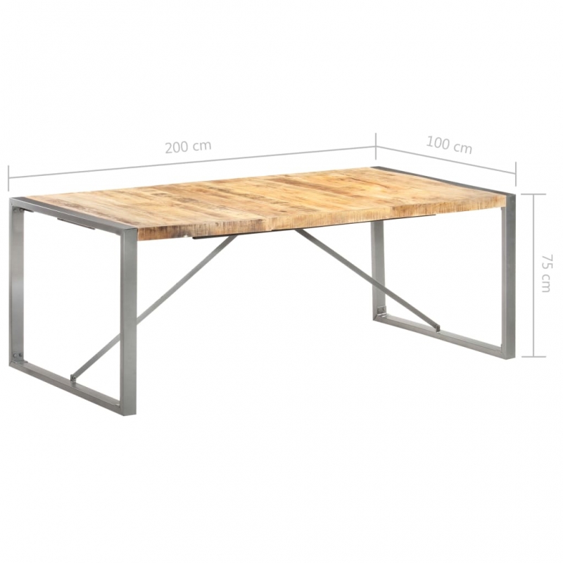 Esstisch 200x100x75 cm Raues Mango-Massivholz