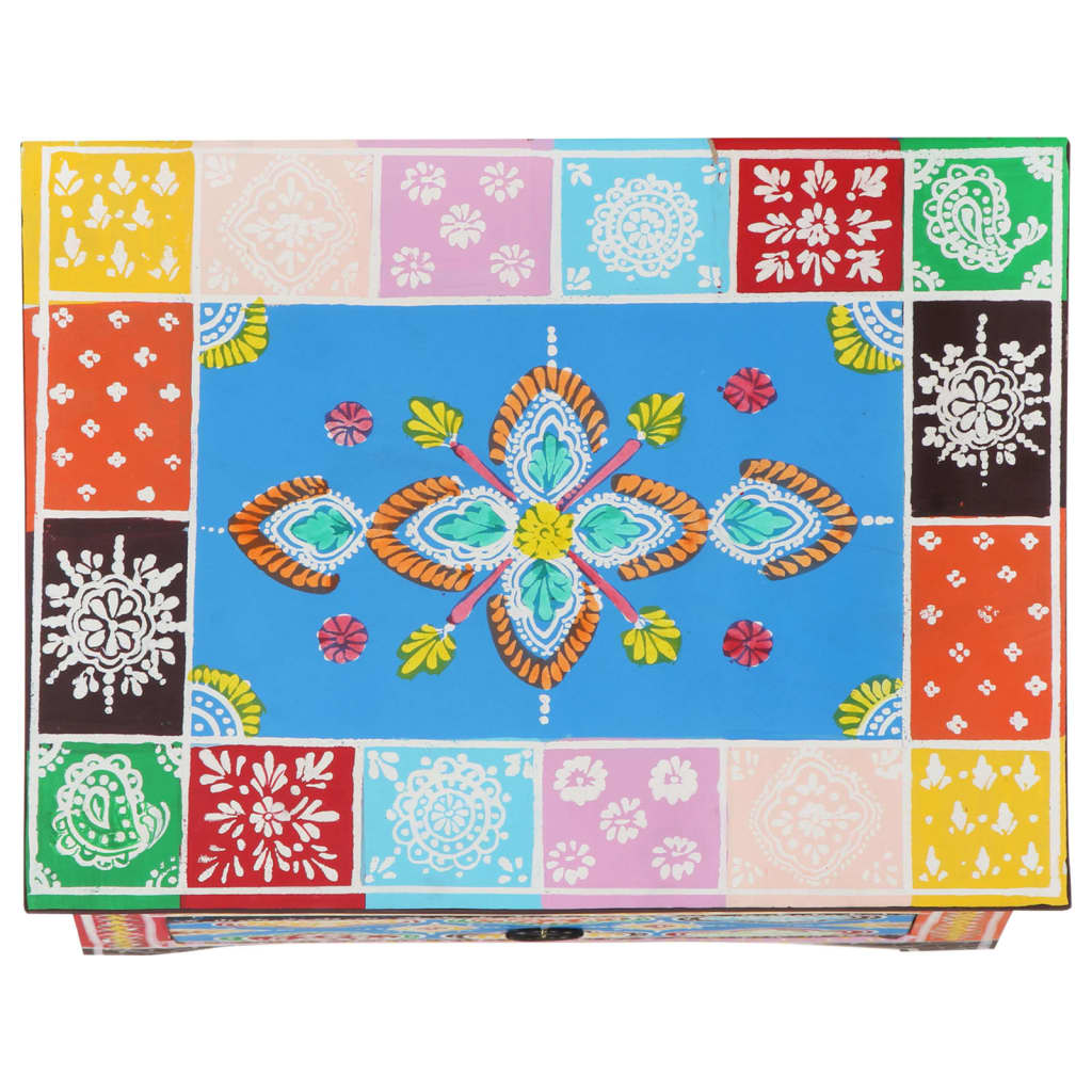 Nachttisch Handbemalt 40x30x50 cm Mango Massivholz