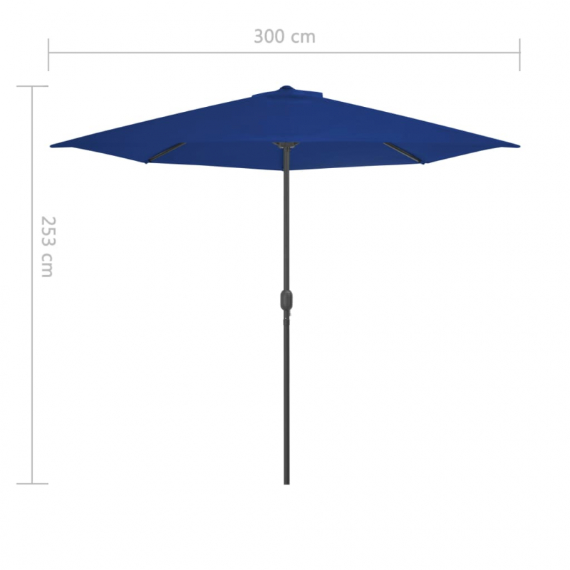 Balkon-Sonnenschirm Alu-Mast Blau 300x155x223cm Halbrund