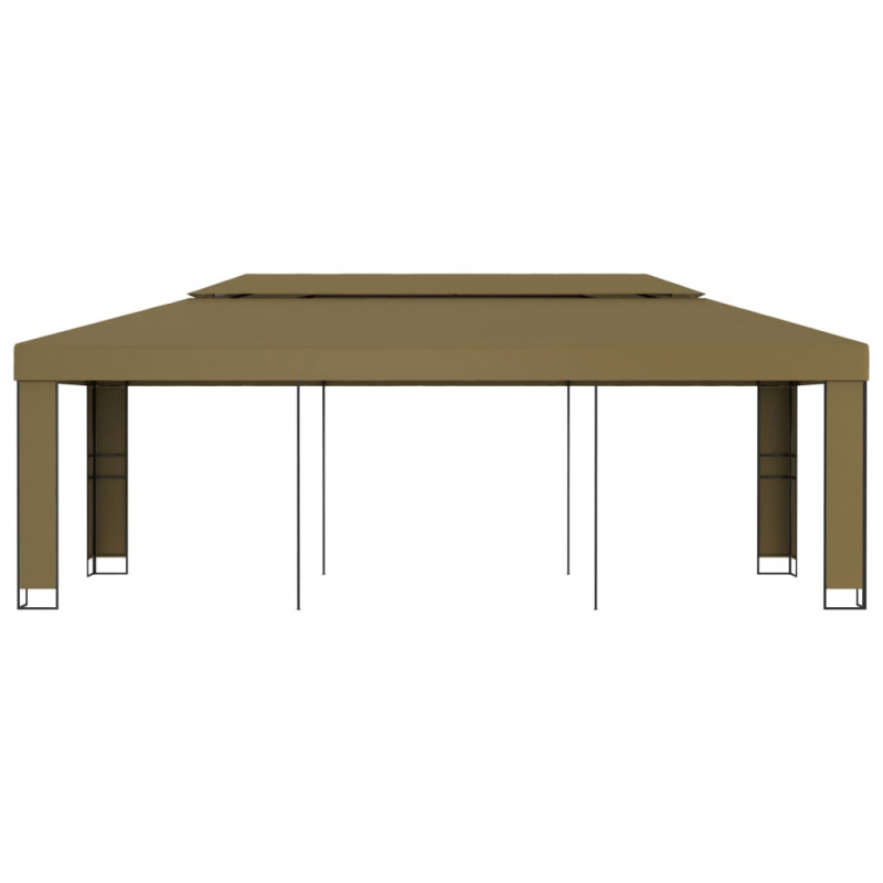 Pavillon mit Doppeldach 3x6 m Taupe 180 g/m²