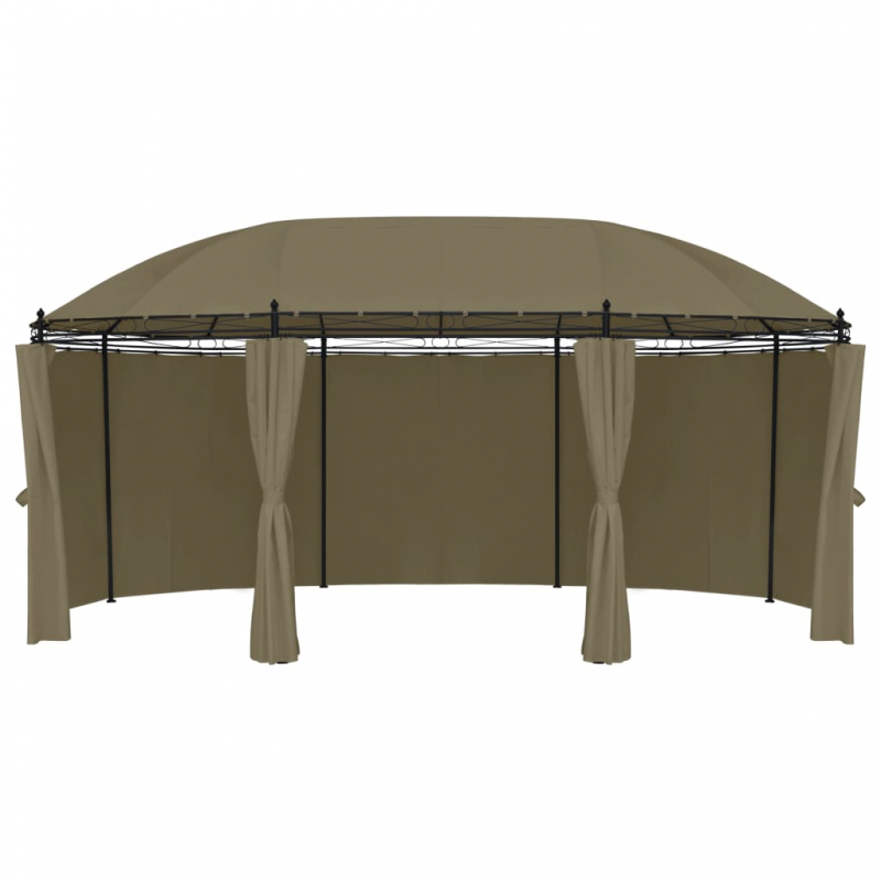 Pavillon mit Vorhängen 520x349x255 cm Taupe 180 g/m²