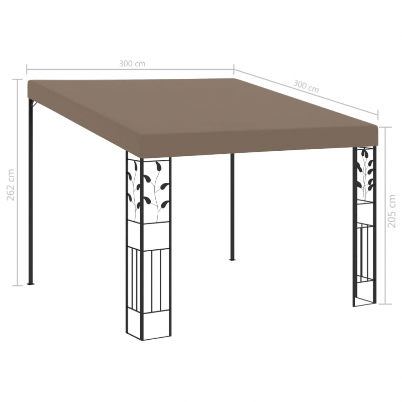 Wand-Pavillon 3x3x2,5 m Taupe