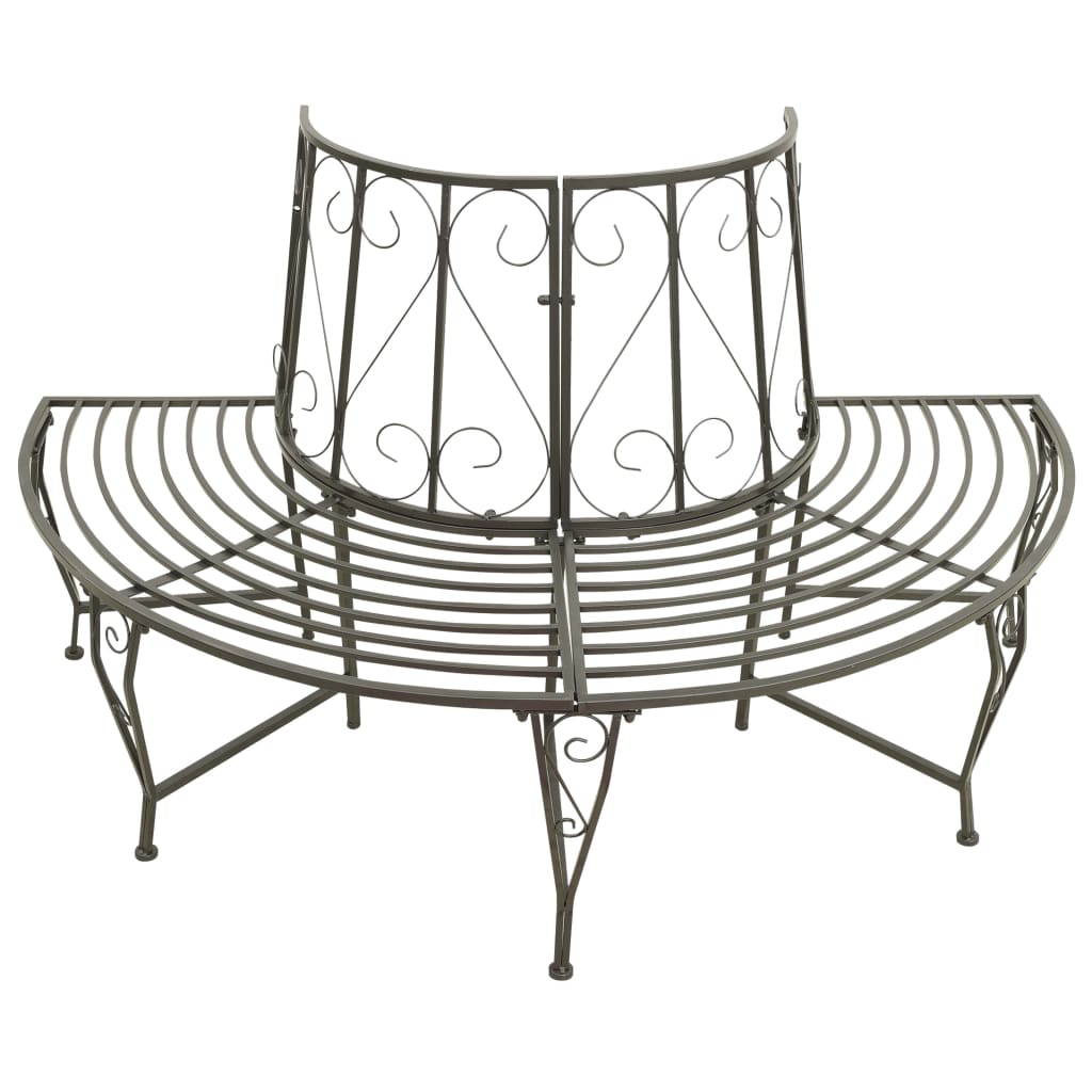 Garten-Baumbank Halbrund 160 cm Stahl