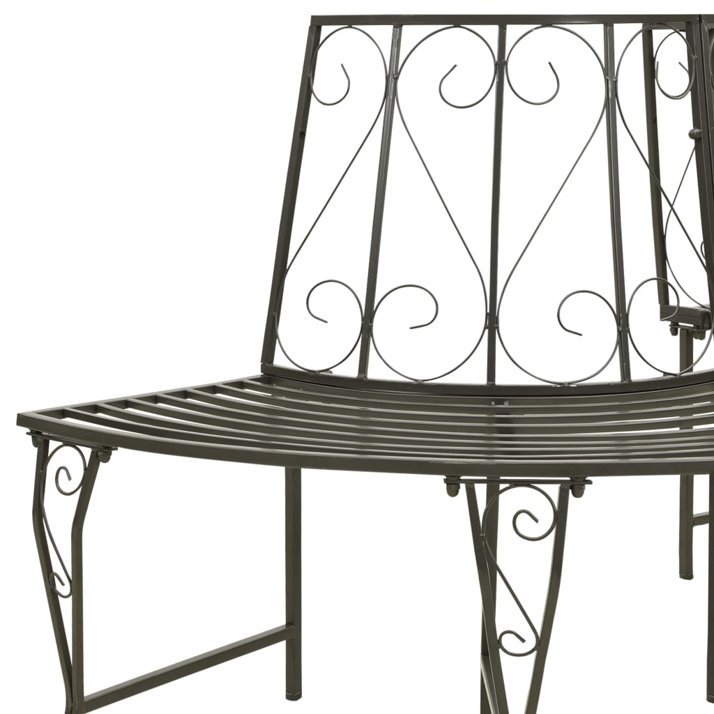 Garten-Baumbank Halbrund 160 cm Stahl
