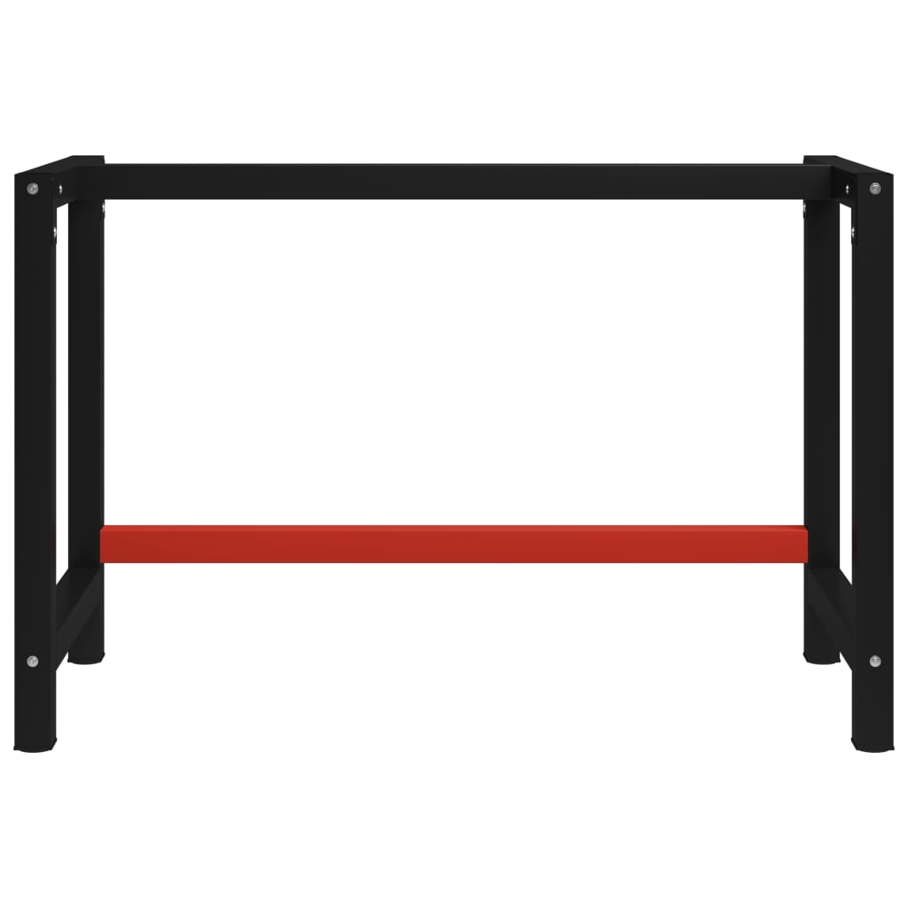 Werkbankgestell Metall 120x57x79 cm Schwarz und Rot