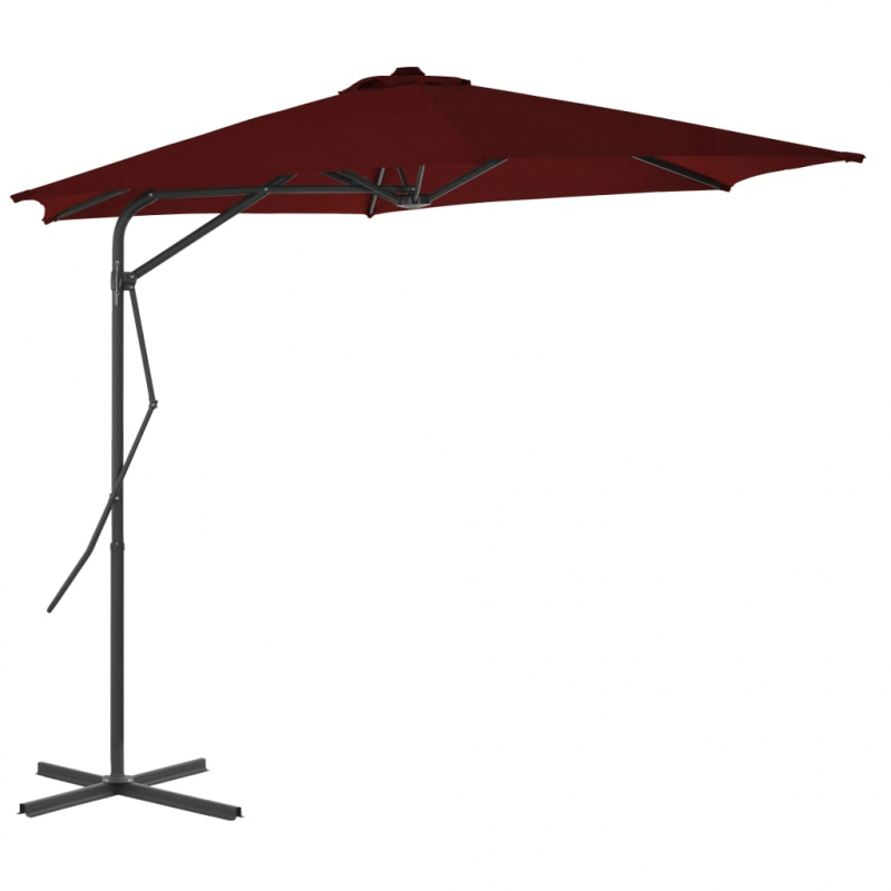 Sonnenschirm mit Stahl-Mast 300x230 cm Bordeauxrot