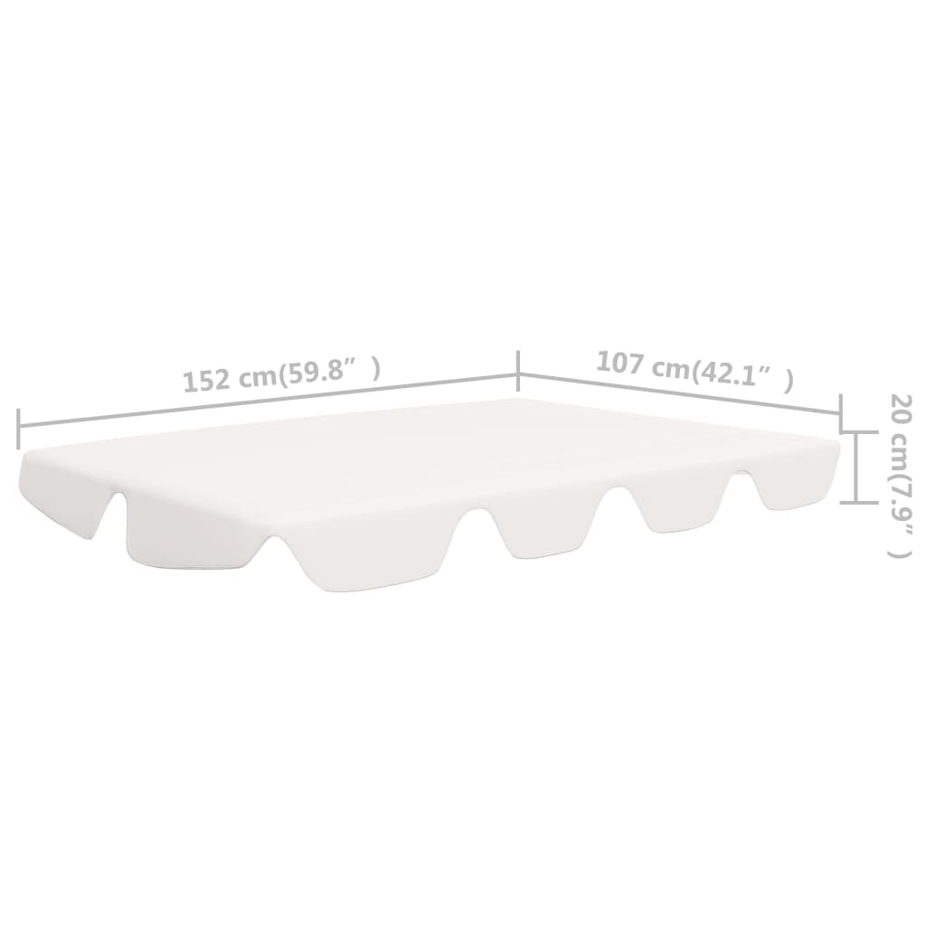 Ersatzdach für Hollywoodschaukel Weiß 150/130x105/70 cm