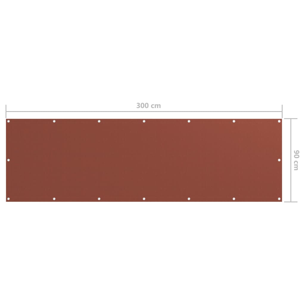 Balkon-Sichtschutz Terrakotta-Rot 90x300 cm Oxford-Gewebe