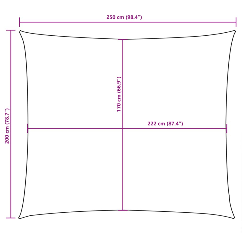 Sonnensegel Oxford-Gewebe Rechteckig 2x2,5 m Beige