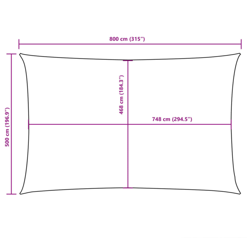 Sonnensegel Oxford-Gewebe Rechteckig 5x8 m Terrakotta-Rot