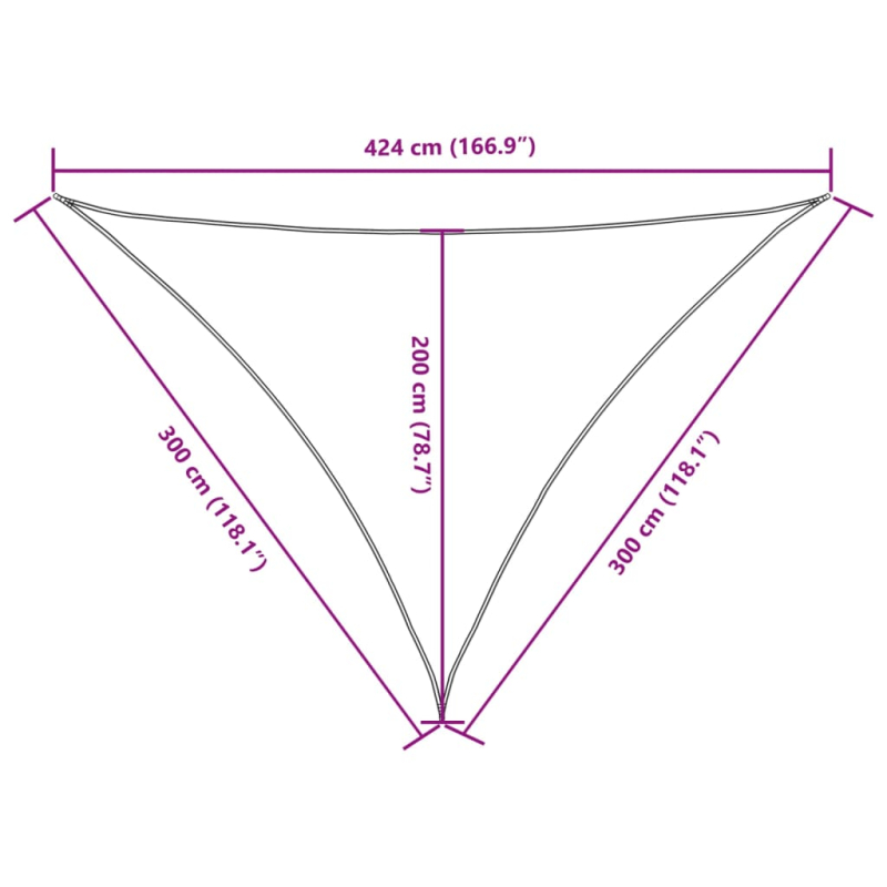 Sonnensegel Oxford-Gewebe Dreieckig 3x3x4,24 m Taupe