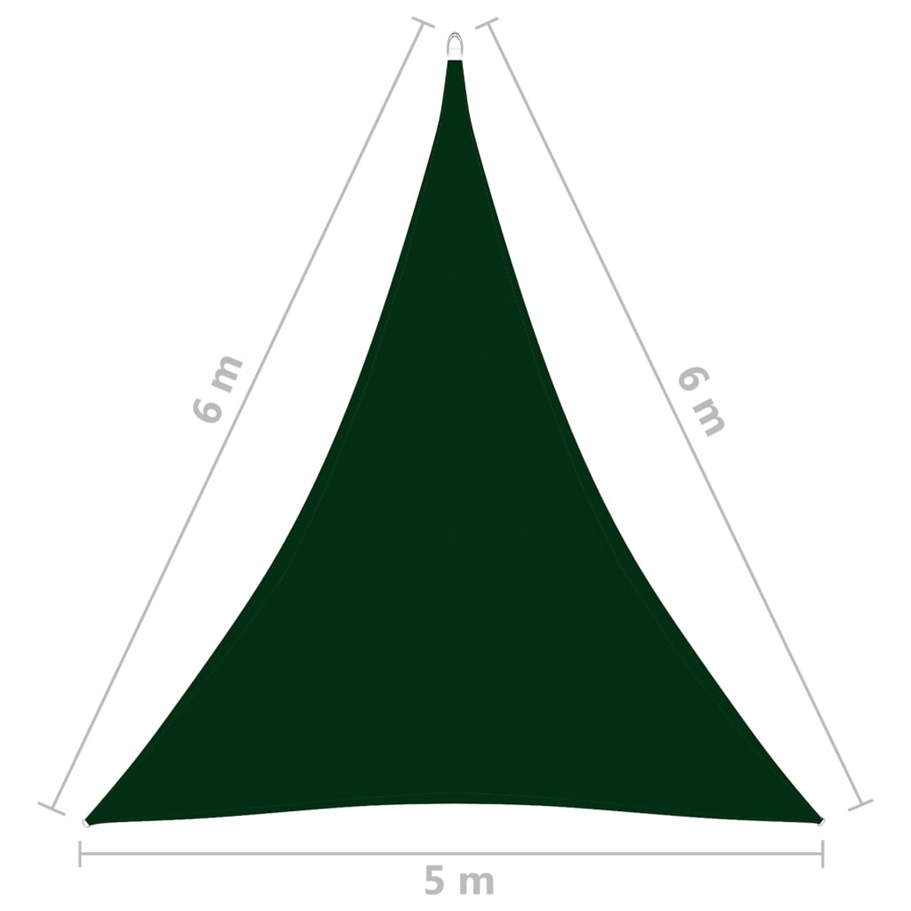 Sonnensegel Oxford-Gewebe Dreieckig 5x6x6 m Dunkelgrün
