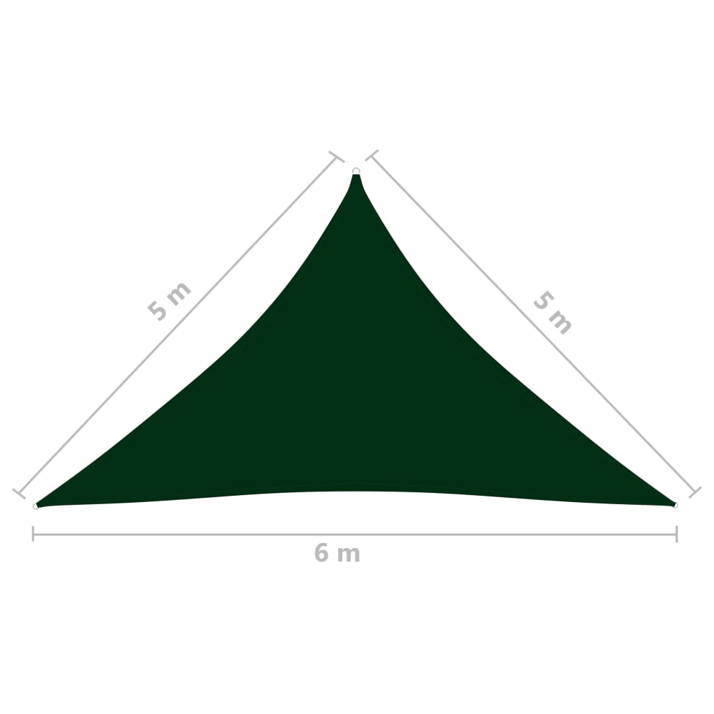Sonnensegel Oxford-Gewebe Dreieckig 5x5x6 m Dunkelgrün