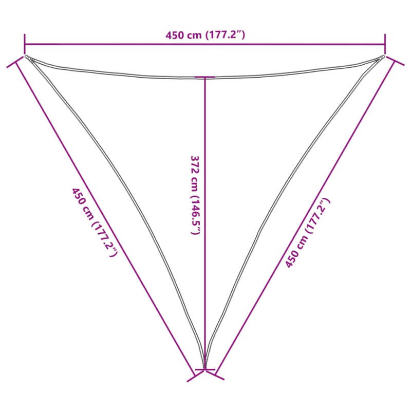Sonnensegel Oxford-Gewebe Dreieckig 4,5x4,5x4,5 m Gelb