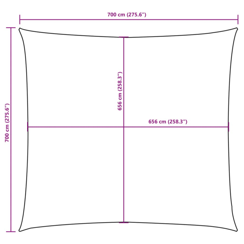 Sonnensegel Oxford-Gewebe Quadratisch 7x7 m Orange
