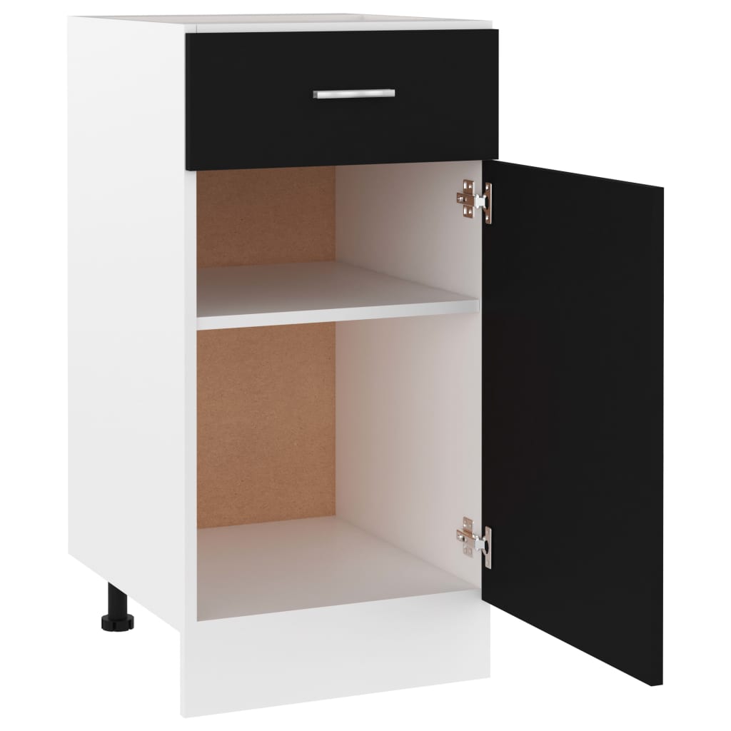 Schubunterschrank Schwarz 40x46x81,5 cm Holzwerkstoff