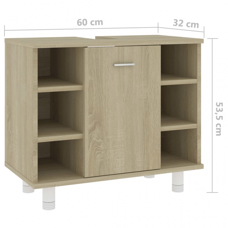 Badezimmerschrank Sonoma-Eiche 60x32x53,5 cm Holzwerkstoff