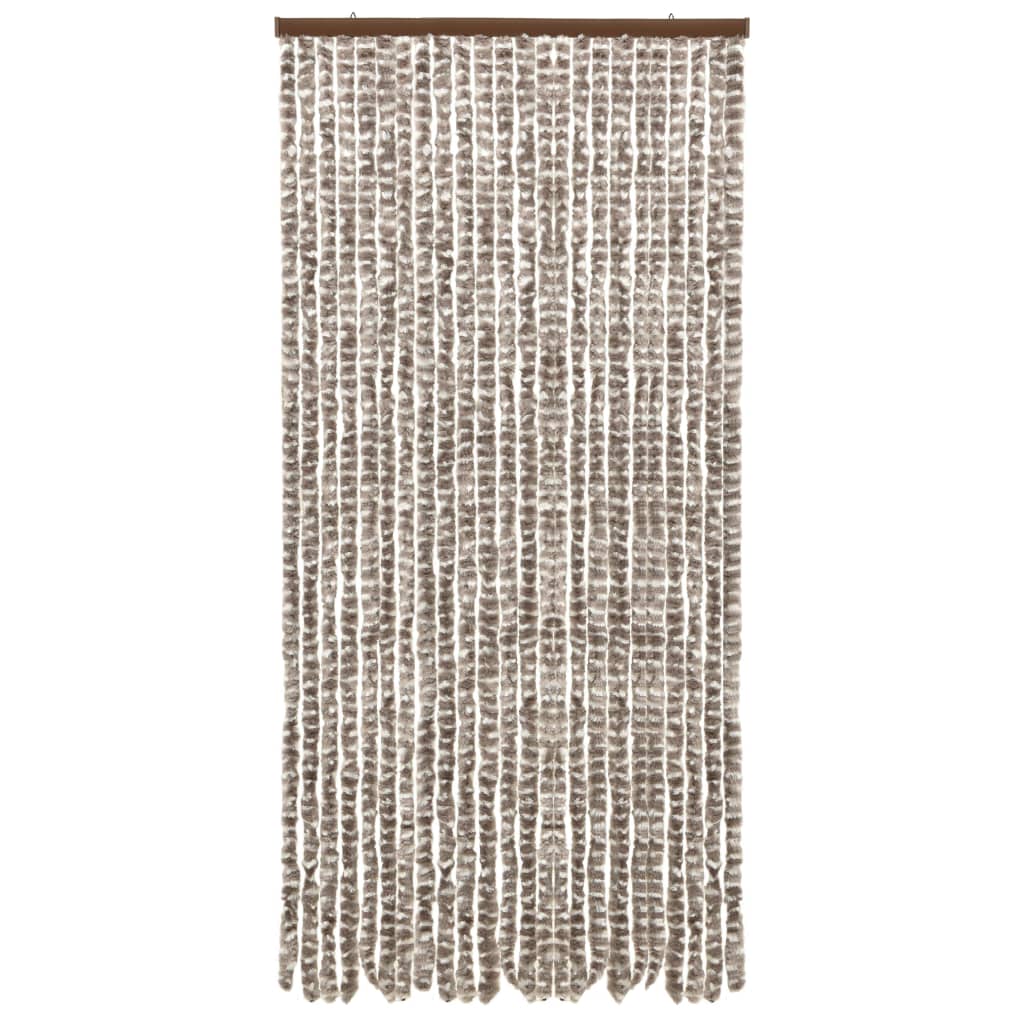 Insektenschutz-Vorhang Taupe und Weiß 100x220 cm Chenille