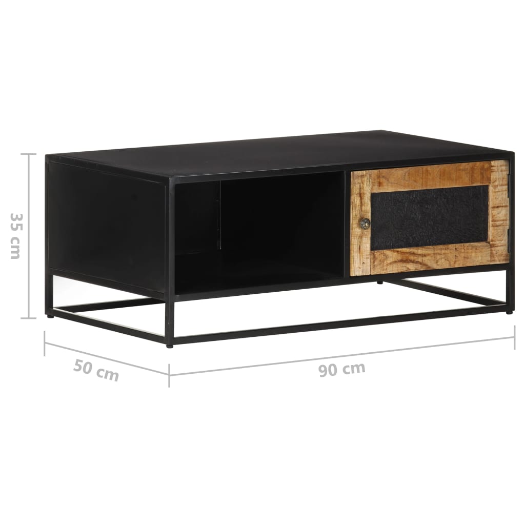 Couchtisch 90x50x35 cm Raues Mangoholz