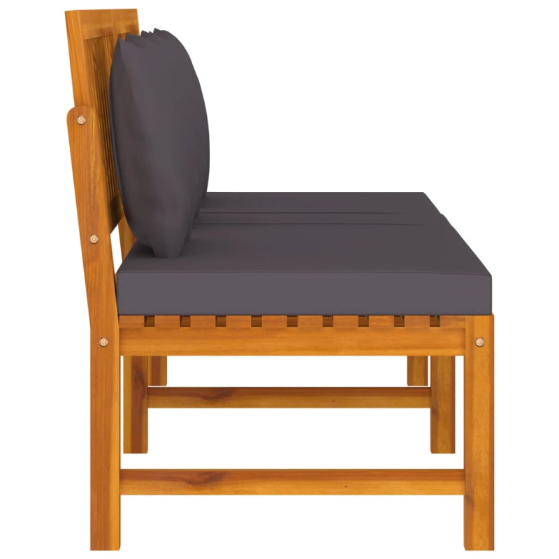 vidaxL Tagesbett mit Grauen Kissen 200x60x75 cm Massivholz Akazie