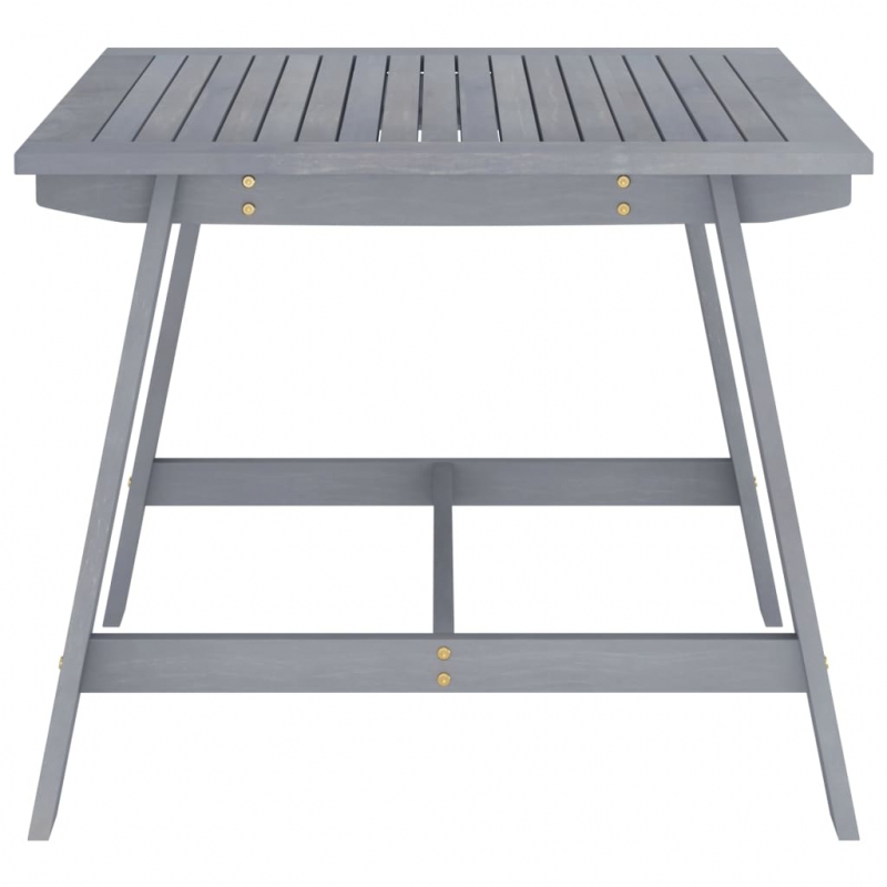 Garten-Esstisch Grau 88x88x74 cm Akazie Massivholz